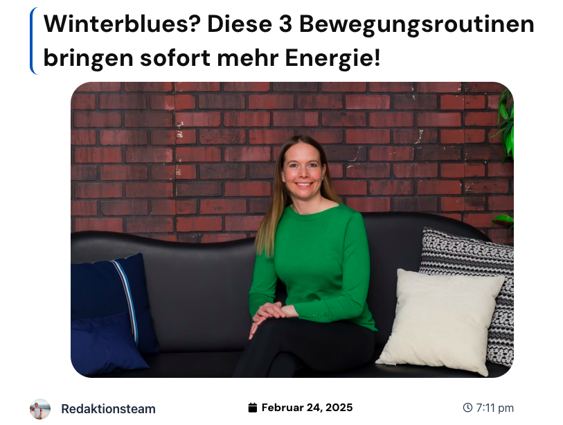 Bewegungsroutinen für Energie